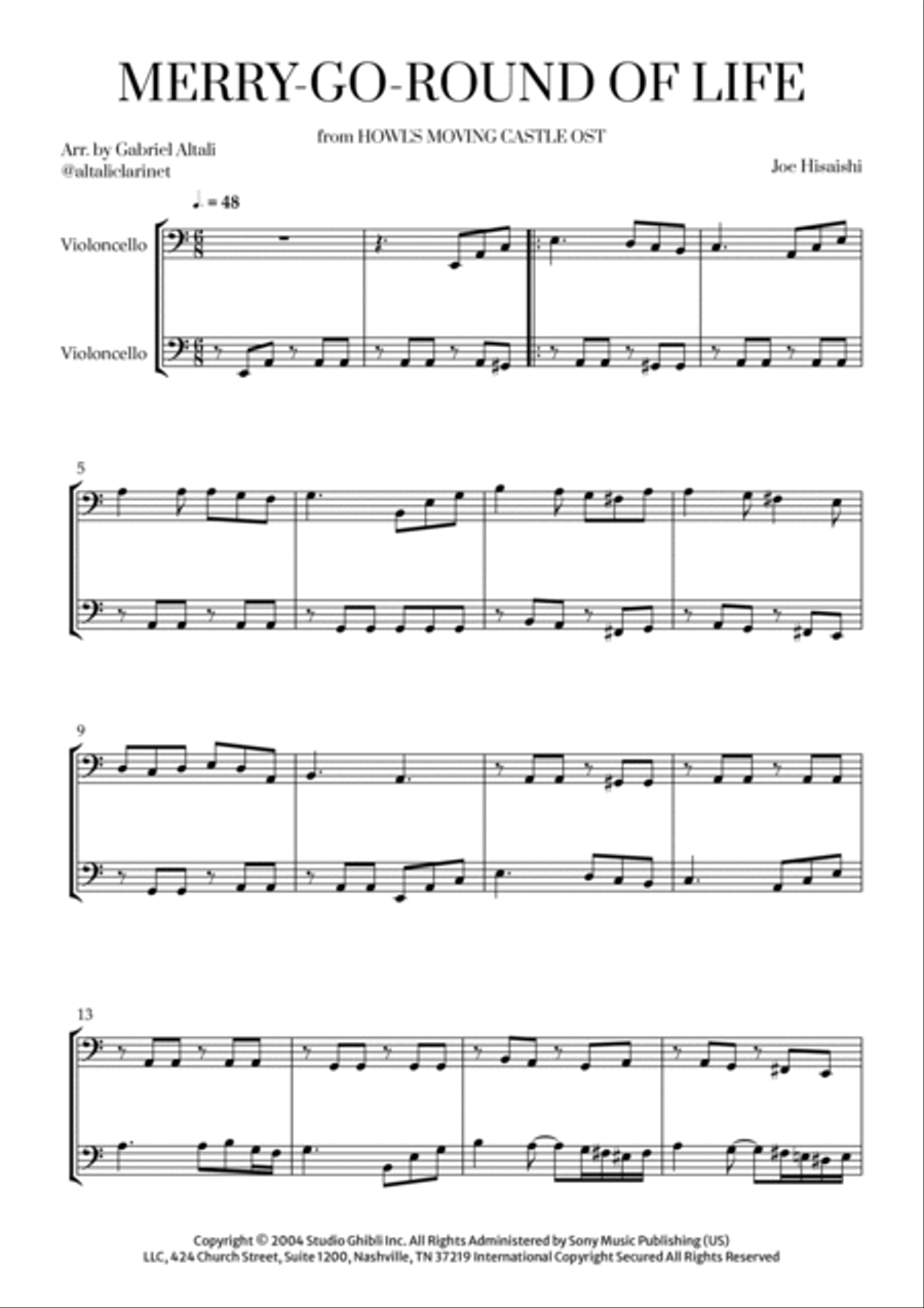 Merry-Go-Round Of Life String Duet scores gallery preview page 2