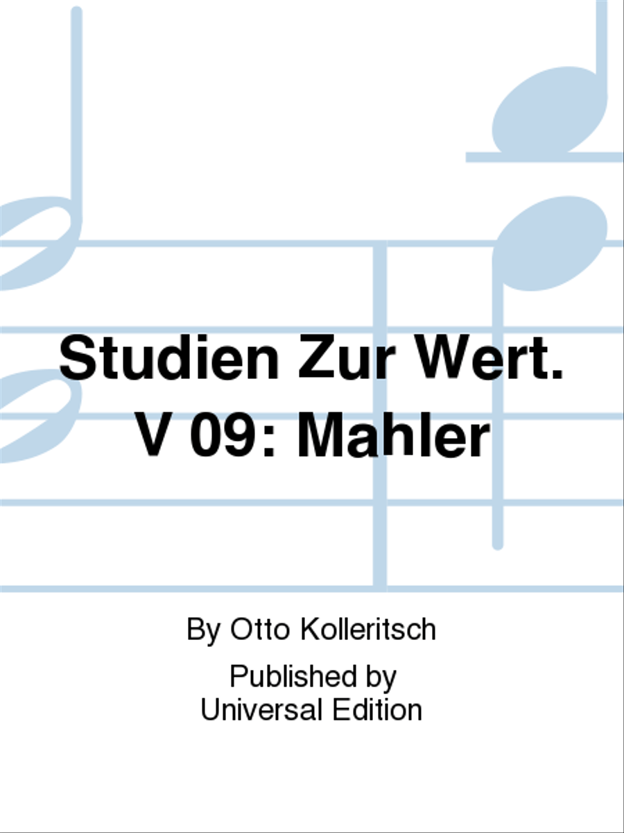 Studien Zur Wert. V 09: Mahler School and Community scores gallery preview page 1