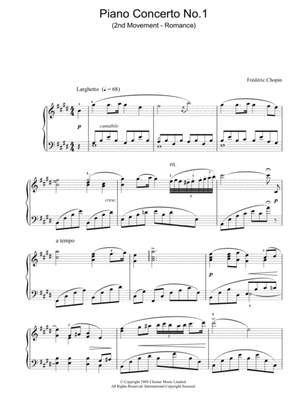 Piano Concerto No. 1 (2nd Movement - Romance)