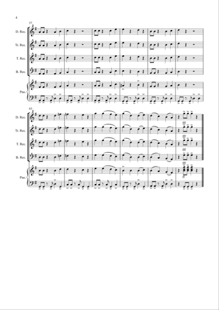 Little Tango for Recorder and Piano Small Ensemble scores gallery preview page 4