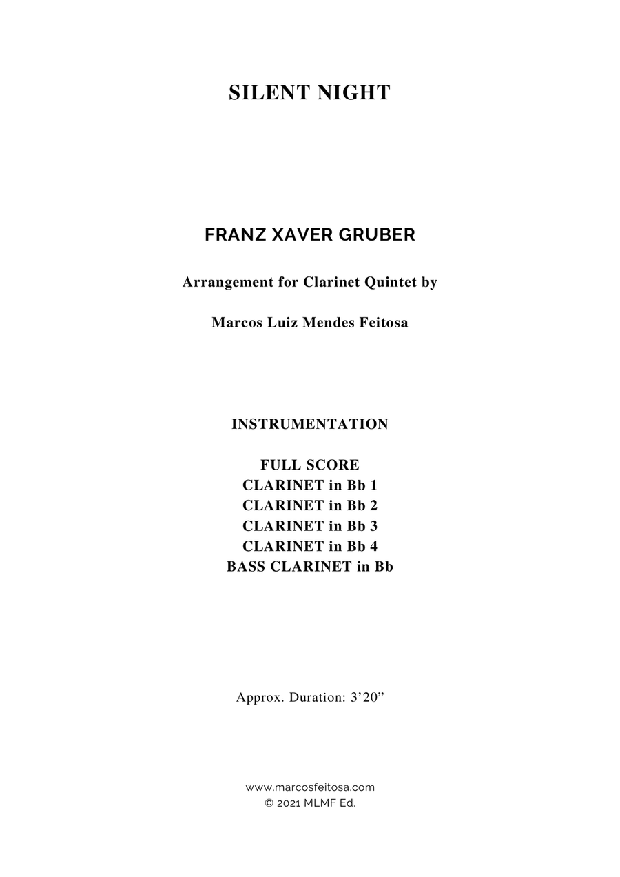 Silent Night - Clarinet Quintet Clarinet Quintet scores gallery preview page 2