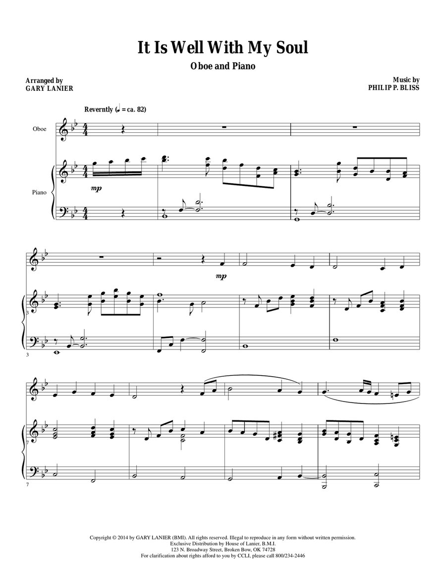It Is Well With My Soul (Oboe Pn duet with Ob Part) Woodwind Duet scores gallery preview page 1