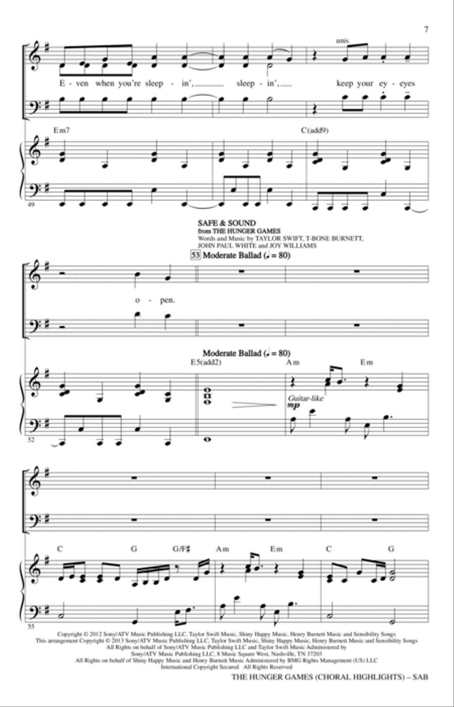 The Hunger Games (Choral Highlights) 3-Part scores gallery preview page 6