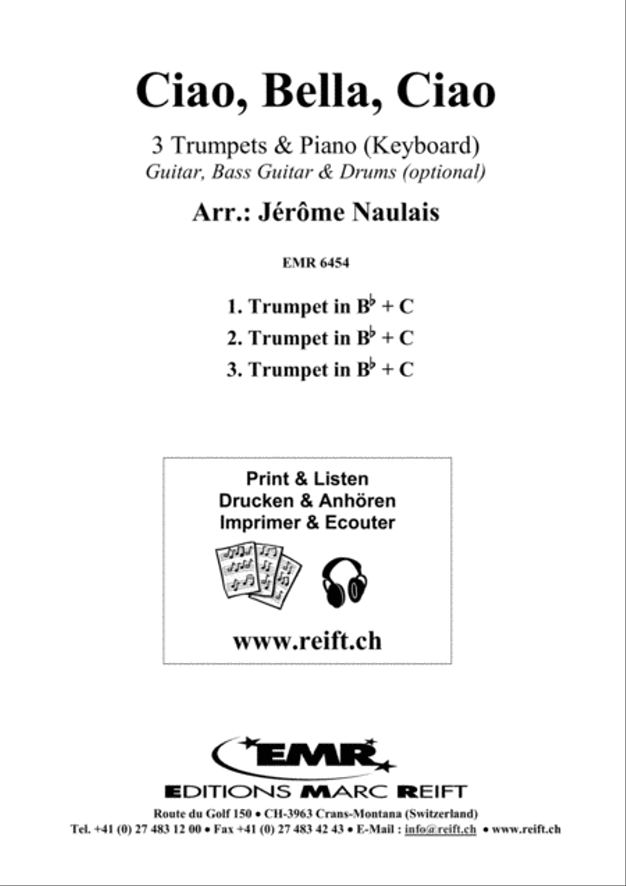 Ciao, Bella, Ciao Trumpet Trio scores gallery preview page 2