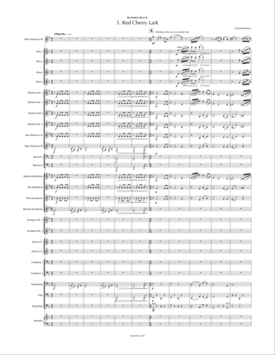 Red Cherry Lark (trumpet & concert band) Concert Band scores gallery preview page 3