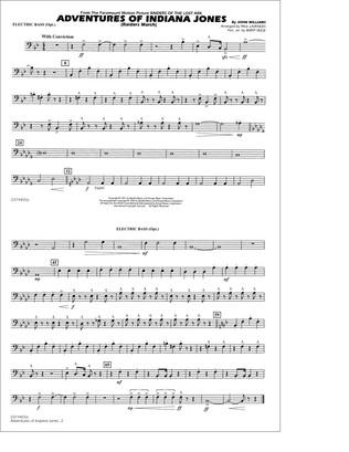 Adventures Of Indiana Jones (Raiders March) (arr. Paul Lavender) - Electric Bass