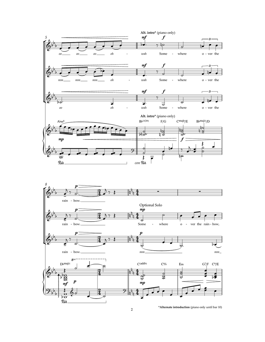 Over The Rainbow (from 'The Wizard Of Oz') Choir scores gallery preview page 2