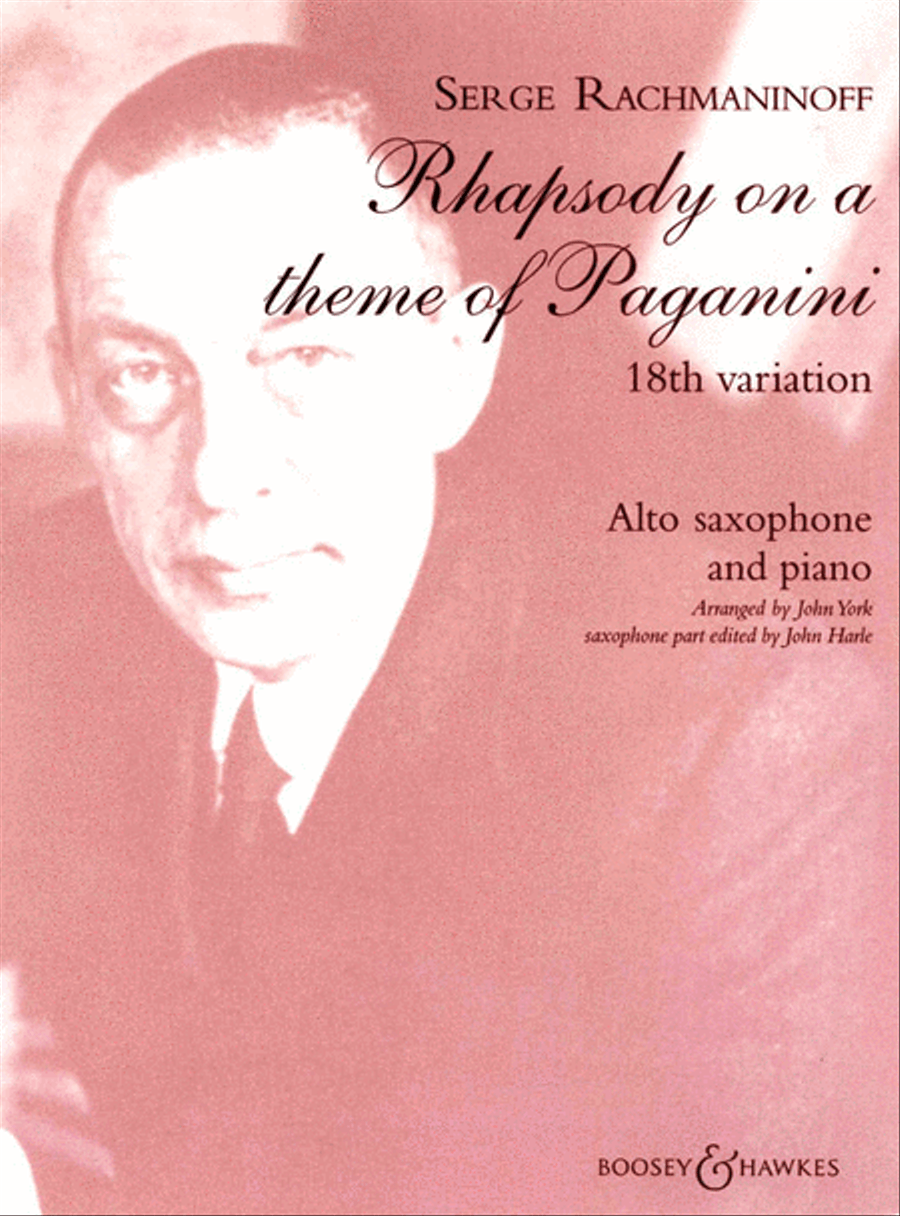 Rhapsody on a Theme of Paganini, Op. 43 by Sergei Rachmaninoff Alto Saxophone - Sheet Music