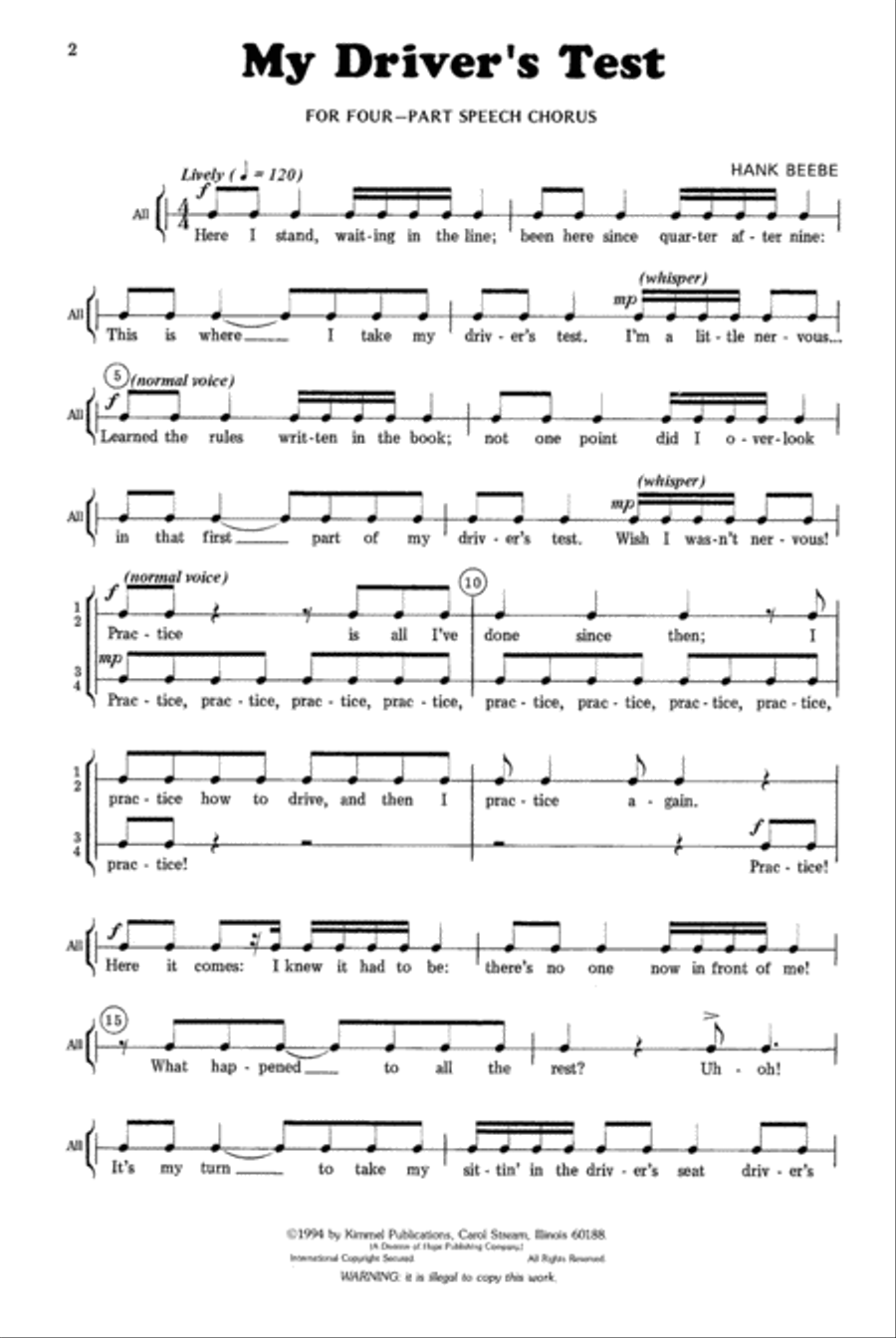 My Driver's Test My Driver's Test Choir scores gallery preview page 2