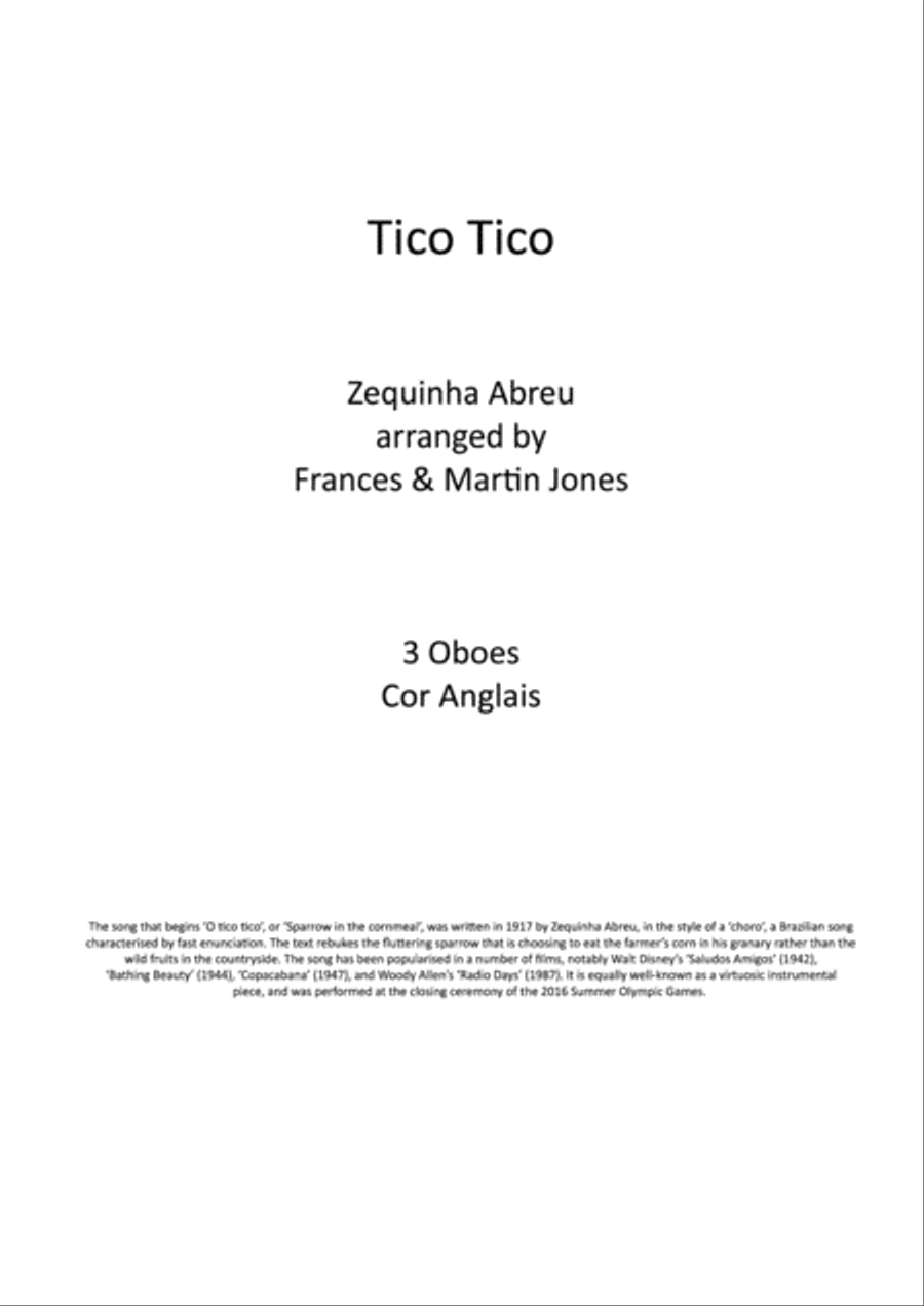 Tico Tico Oboe scores gallery preview page 1