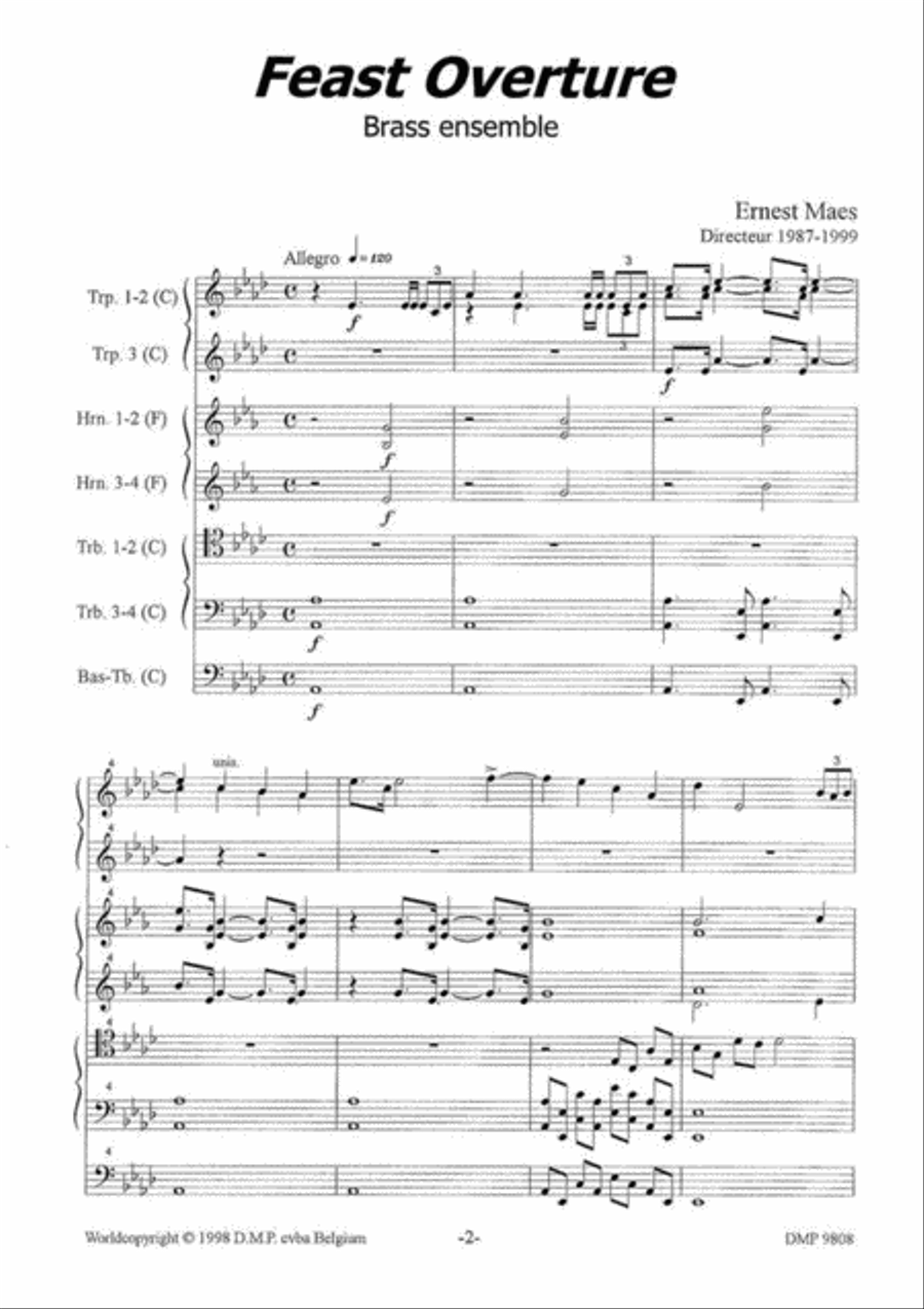 Feest Ouverture Brass Ensemble scores gallery preview page 2
