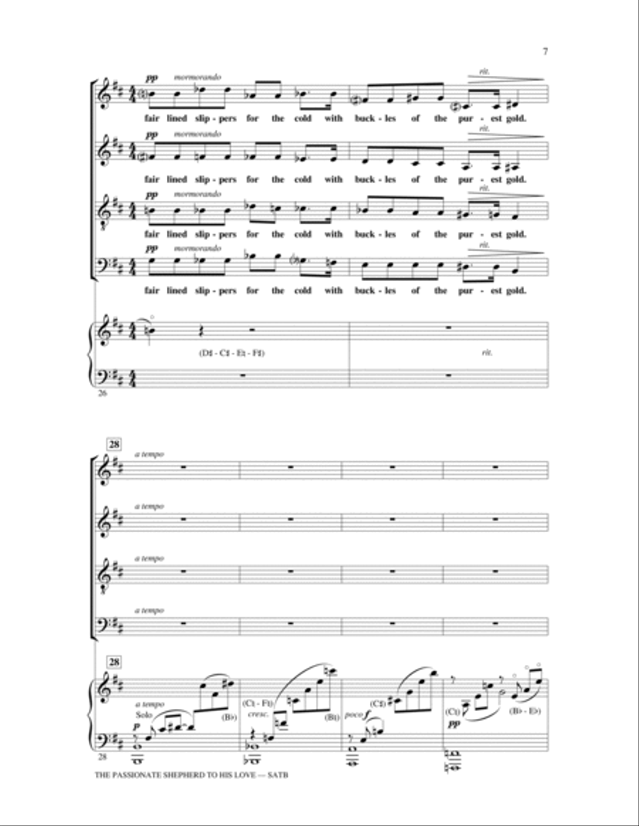 The Passionate Shepherd To His Love 4-Part scores gallery preview page 6