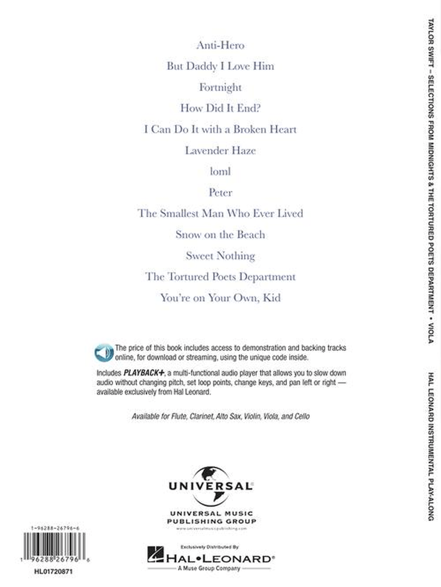 Taylor Swift – Selections from Midnights & The Tortured Poets Department Viola Solo scores gallery preview page 7