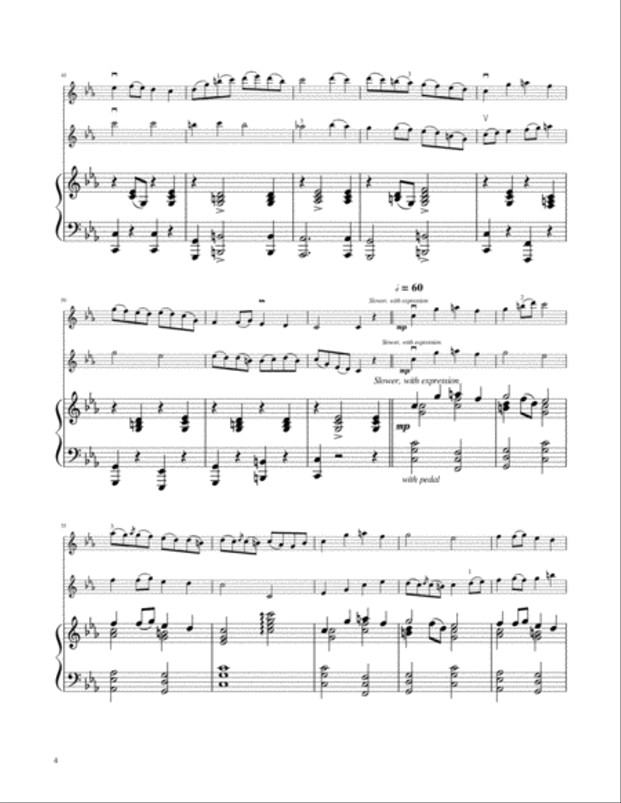 Sing We Now of Christmas - Violin Duet with Piano Accompaniment String Duet scores gallery preview page 5