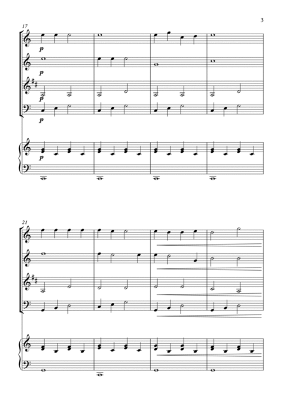 Jingle Bells for Wind Quartet and Piano Woodwind Quartet scores gallery preview page 4