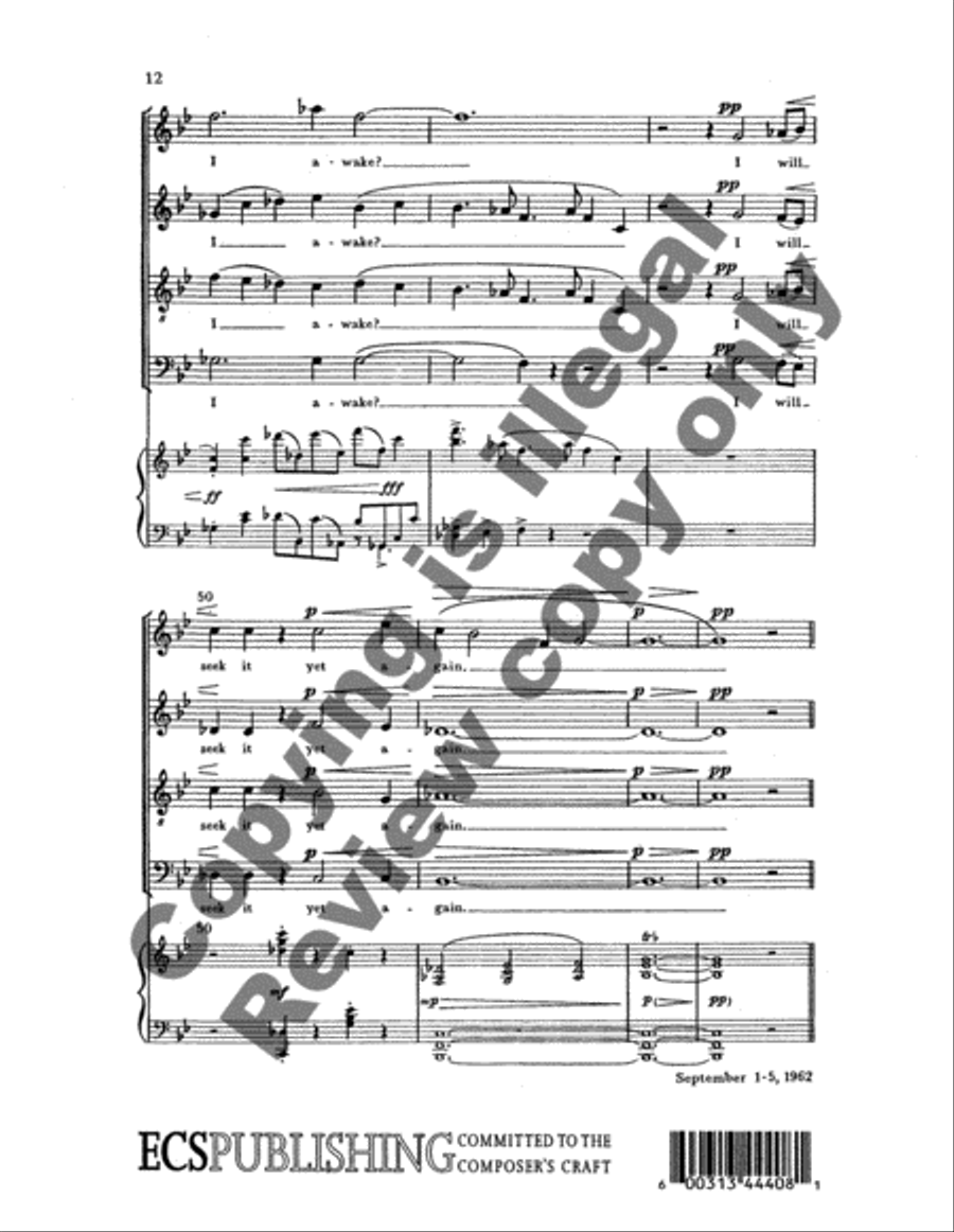 Two Psalms and a Proverb: 2. Wounds without Cause 4-Part scores gallery preview page 8