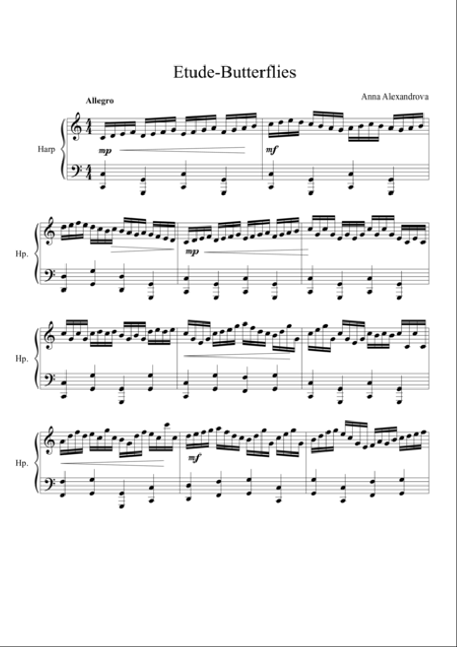 Etude-Butterflies Etude-Butterflies Small Ensemble scores gallery preview page 1