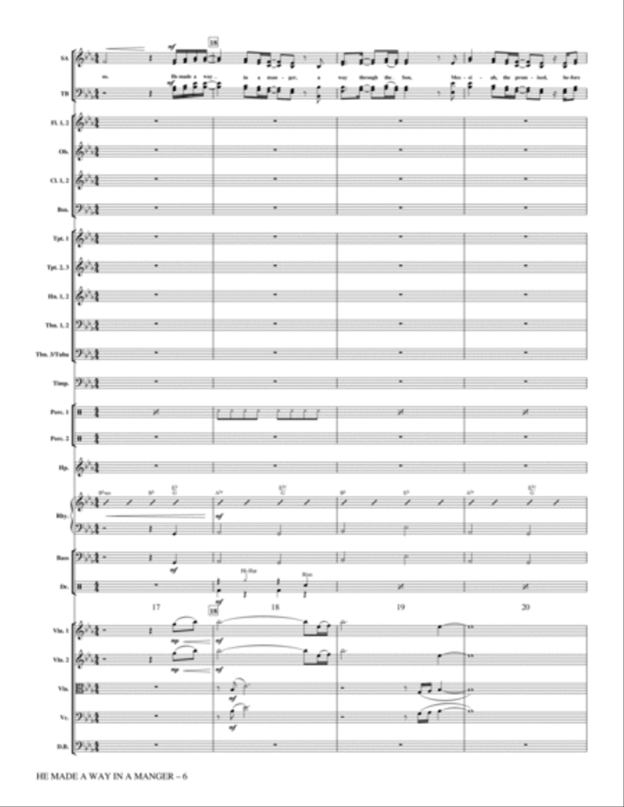 He Made A Way In A Manger - Full Score Choir scores gallery preview page 5