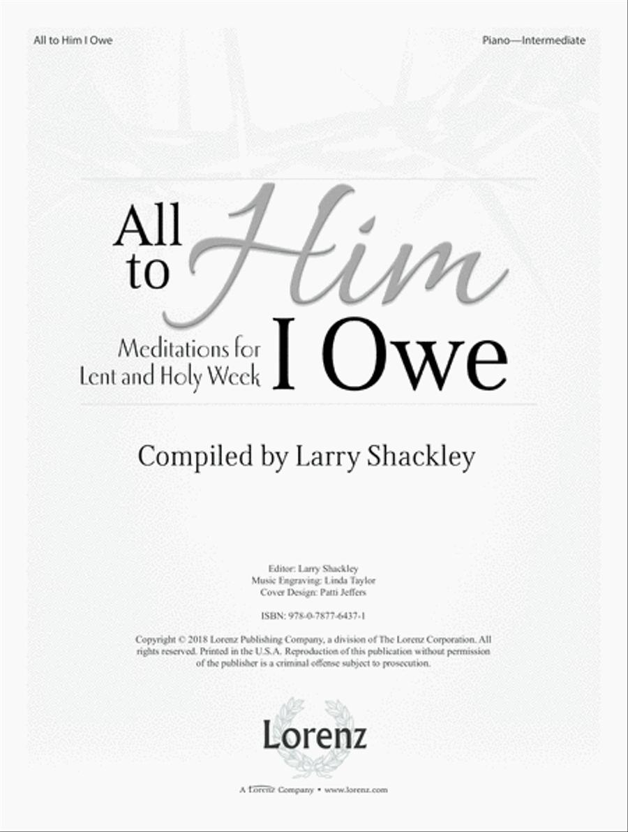 All to Him I Owe Piano Solo scores gallery preview page 1