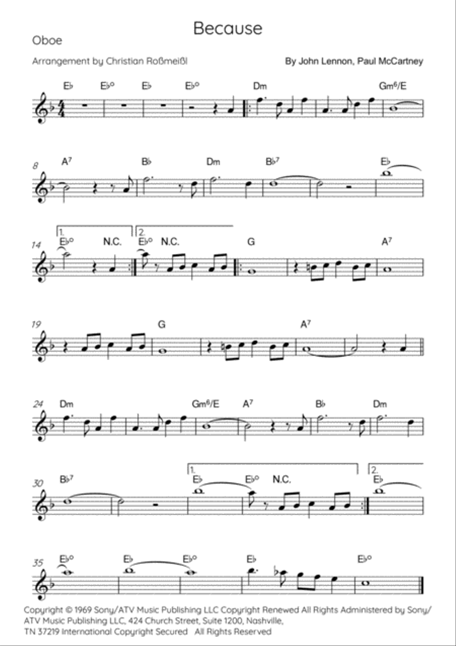 Because Woodwind Quartet scores gallery preview page 4