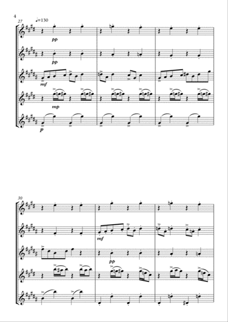 In The Hall Of The Mountain King Saxophone Quintet scores gallery preview page 4