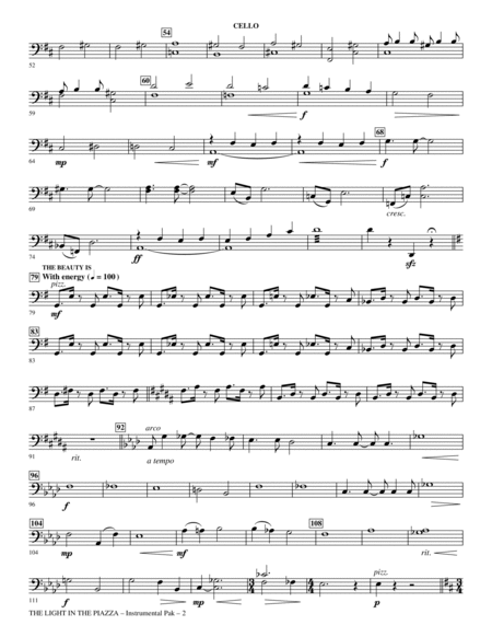 The Light In The Piazza (Choral Highlights) (arr. John Purifoy) - Cello
