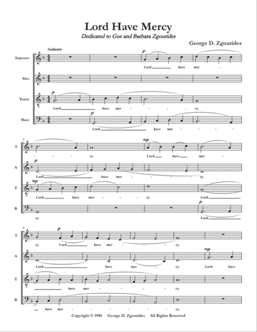 LORD HAVE MERCY (1985) 4-Part scores gallery preview page 2