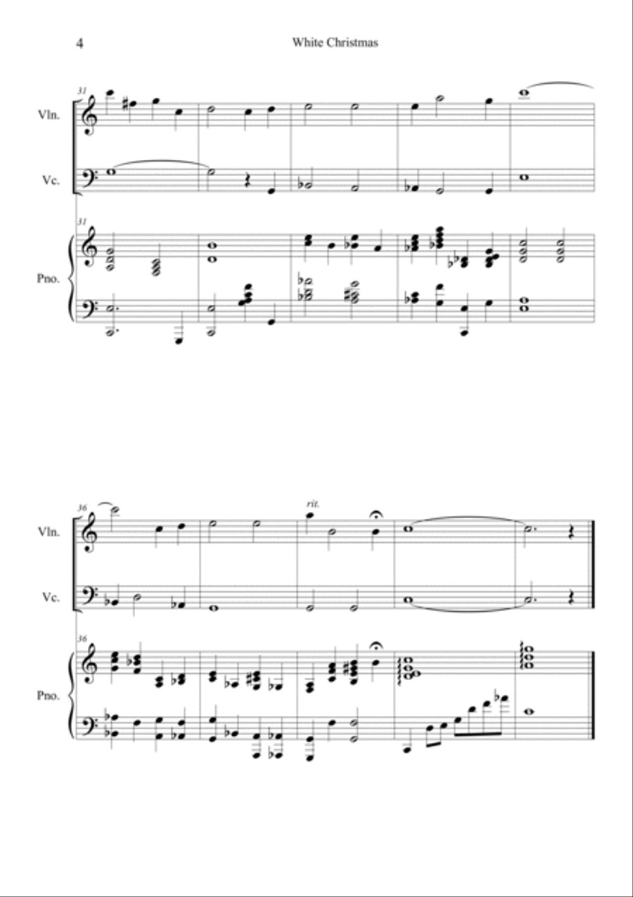I'm Dreaming Of A White Christmas Piano Trio scores gallery preview page 4