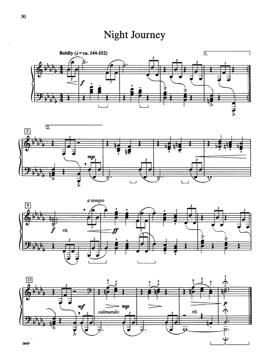 Night Journey - Piano Solo Piano Solo scores gallery preview page 1