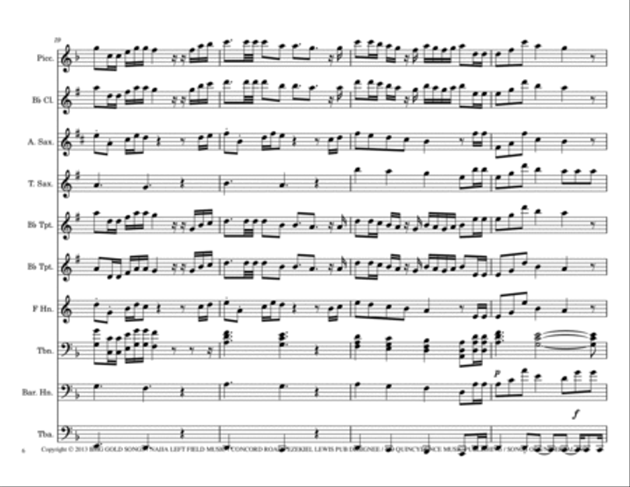 Can't Raise A Man Marching Band scores gallery preview page 6