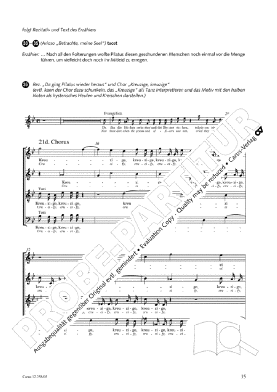 Johann Sebastian Bachs Johannes-Passion fur Kinder und Jugendliche STB scores gallery preview page 16