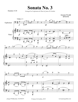 Book cover for Vivaldi: Sonata No. 3 for Euphonium & Piano