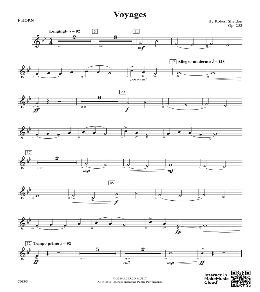 Voyages: 1st F Horn Horn scores gallery preview page 1