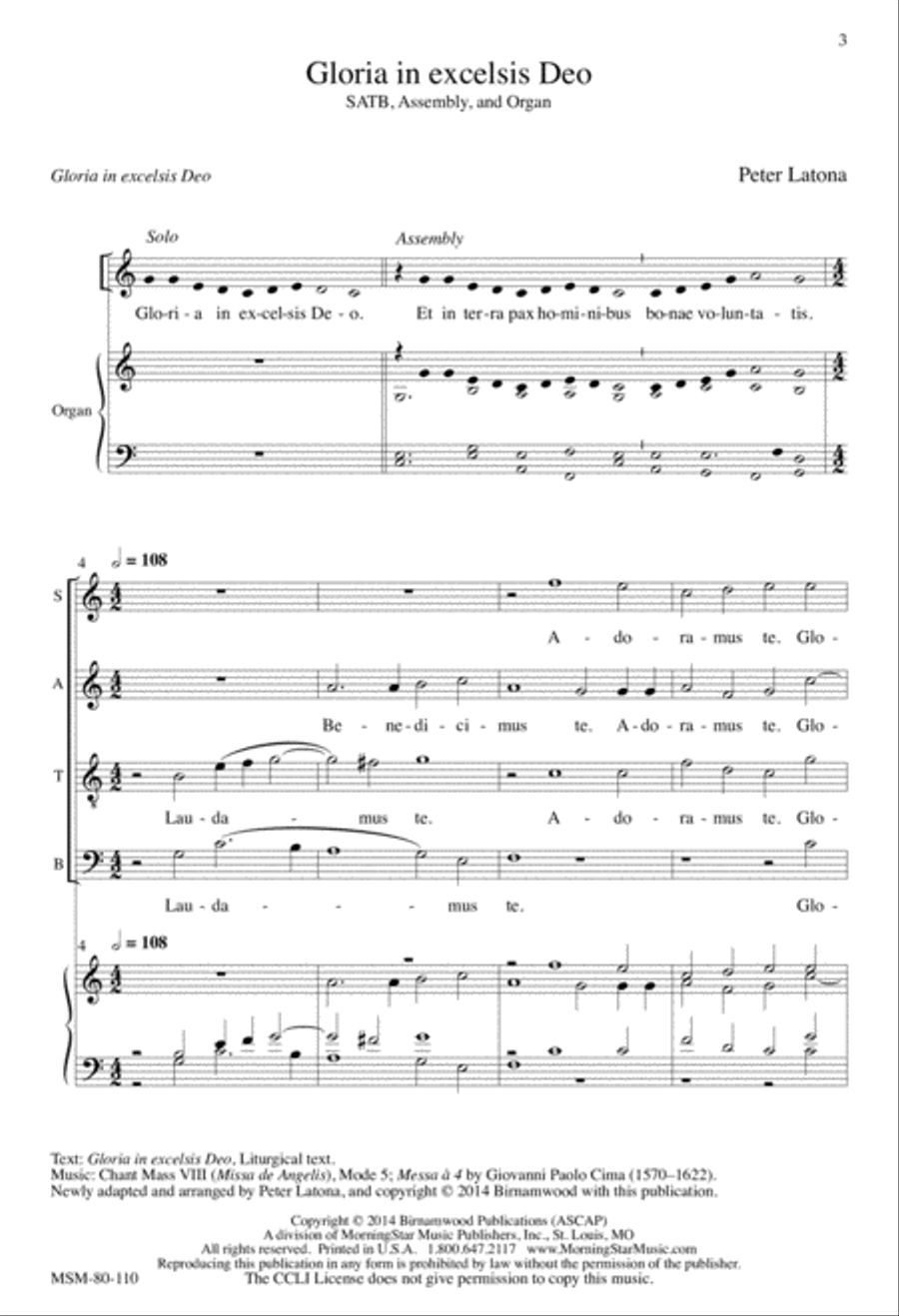 Gloria in excelsis Deo 4-Part scores gallery preview page 3