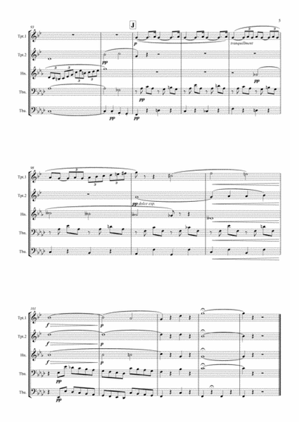 Fauré: Pavane Op.50 (transposed into F minor) - brass quintet image number null
