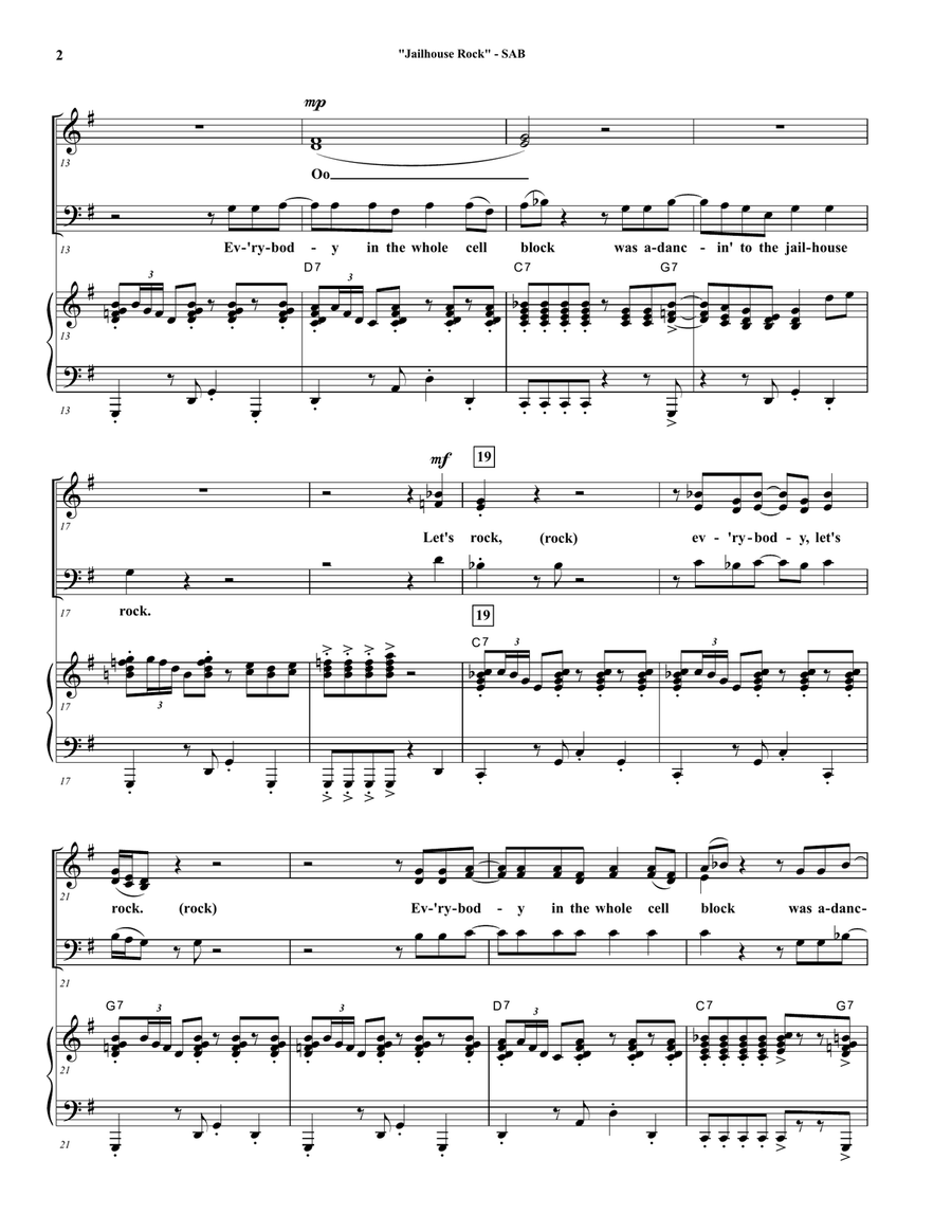 Jailhouse Rock 3-Part scores gallery preview page 2