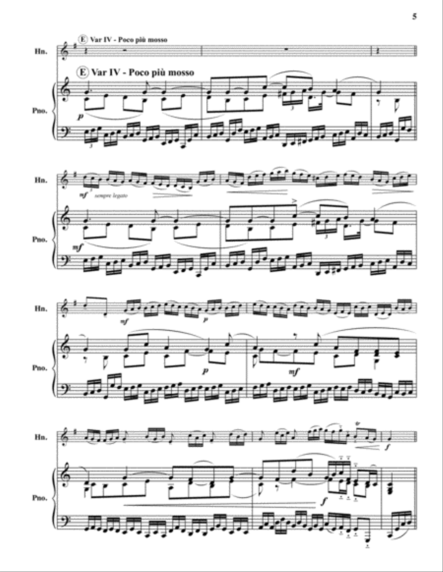 Aria con Variazoni Aria con Variazoni Piano Accompaniment scores gallery preview page 5