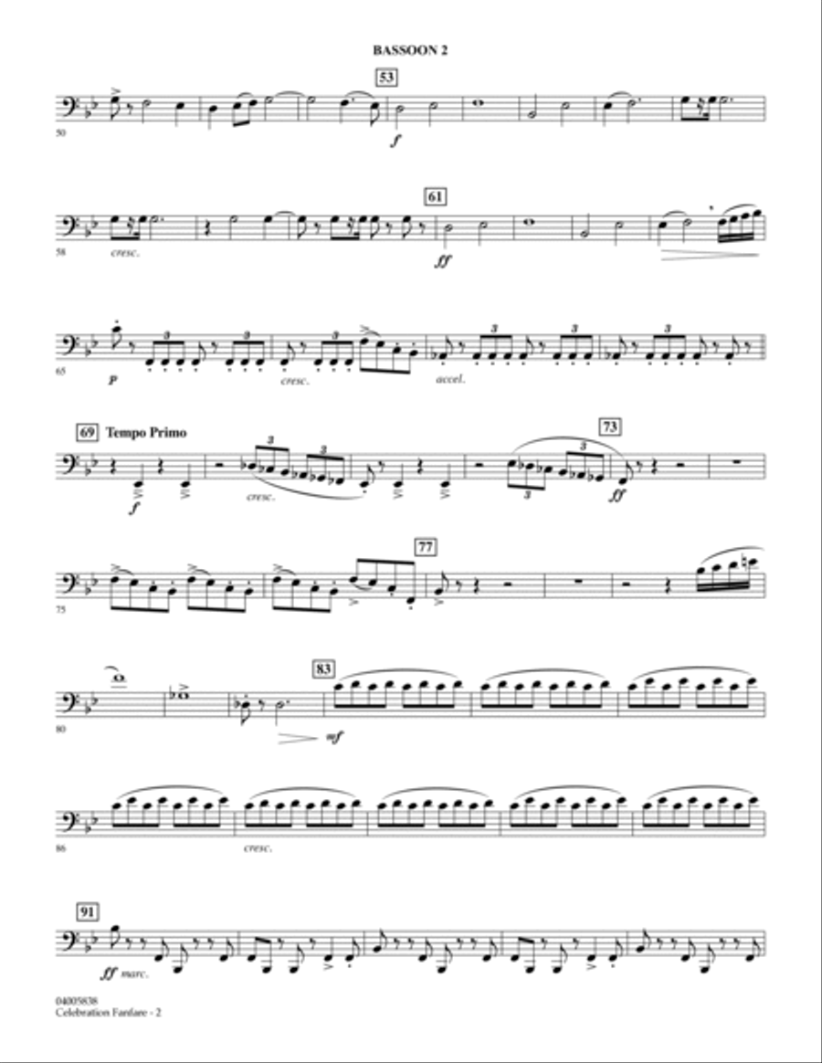 Celebration Fanfare (On a Theme by Haydn) - Bassoon 2 Bassoon scores gallery preview page 2