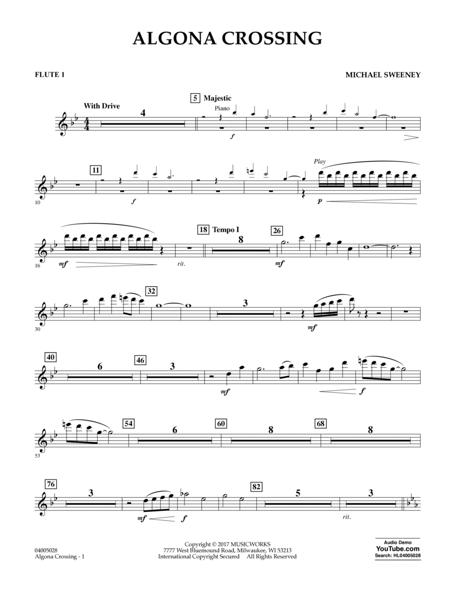 Algona Crossing - Flute 1 Flute scores gallery preview page 1