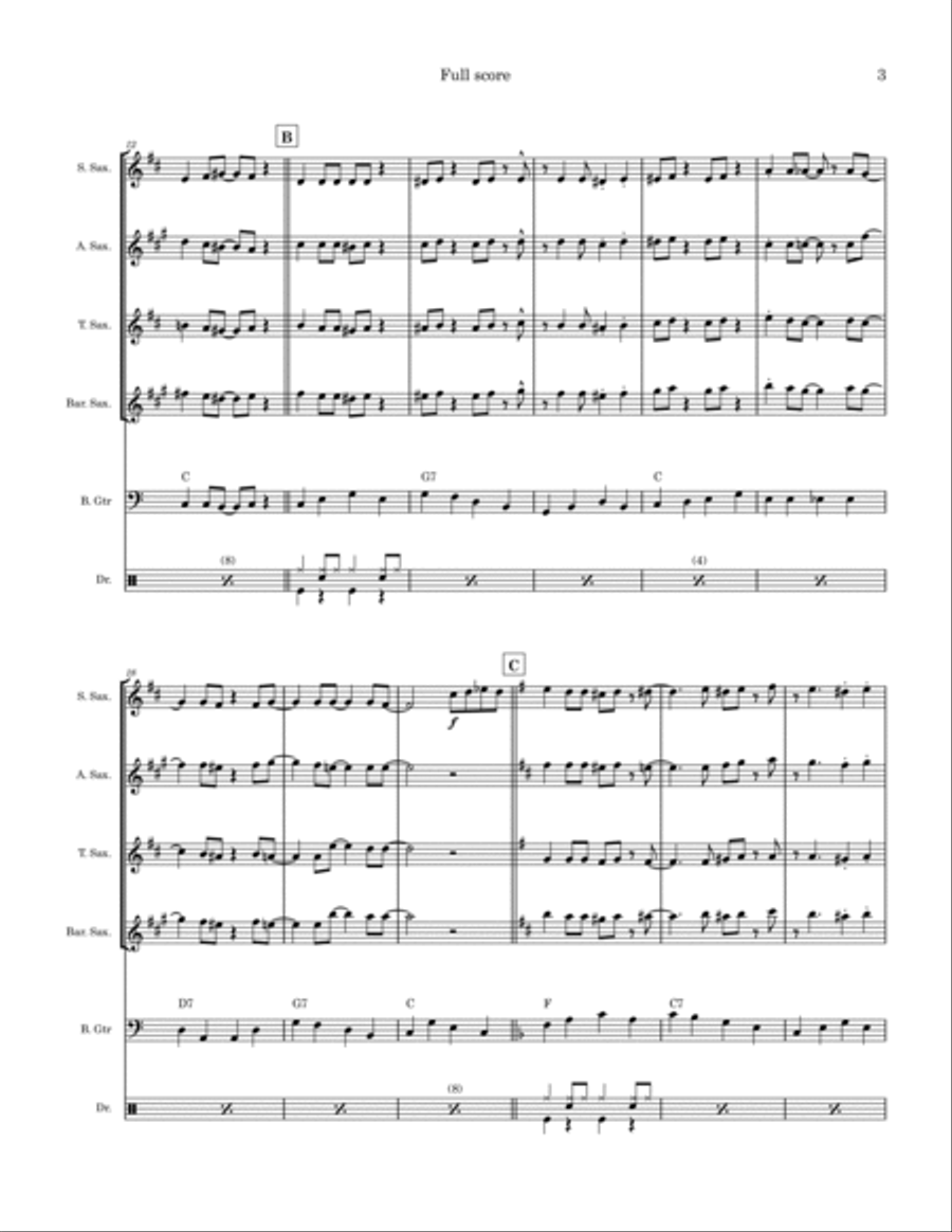The Glow Worm Saxophone Quartet scores gallery preview page 3