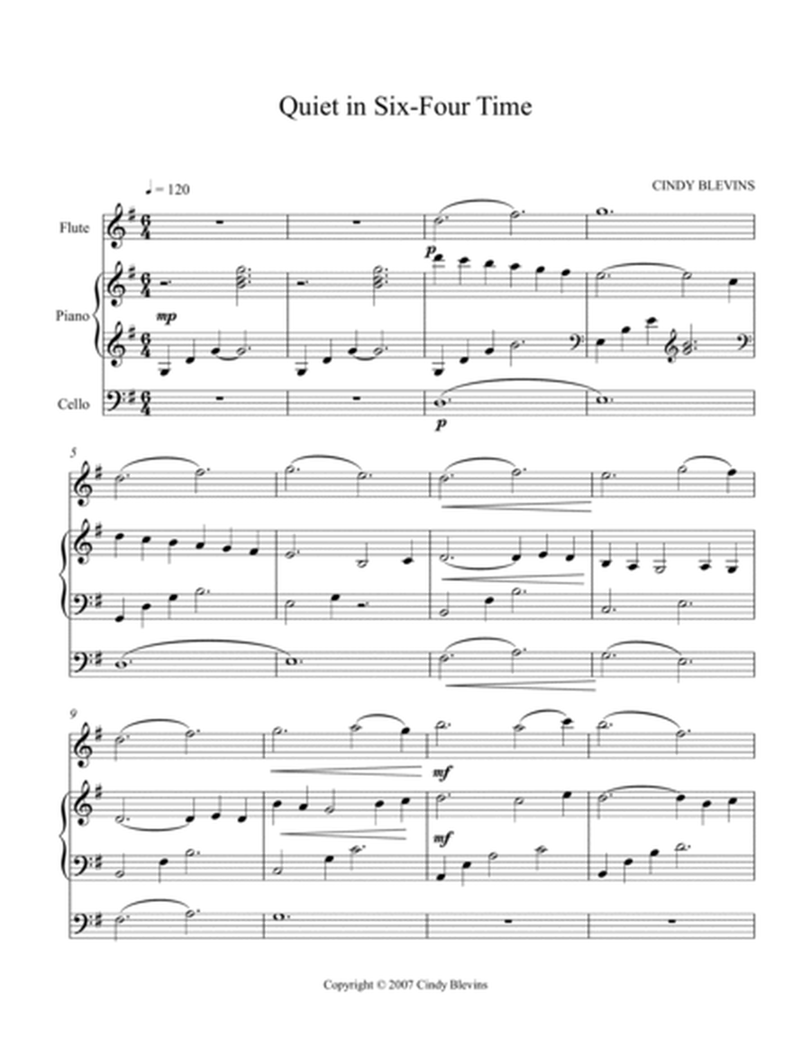 Quiet in Six-Four Time, an original piece for Piano, Flute and Cello image number null