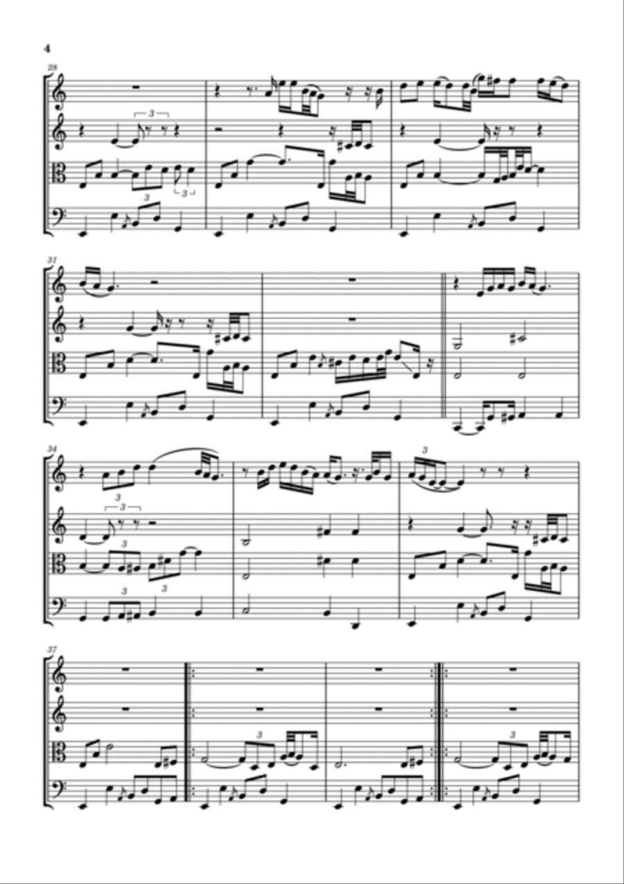 Bridge Of Sighs String Quartet scores gallery preview page 5