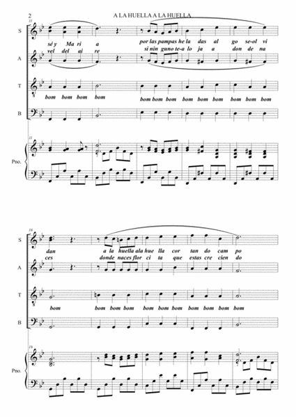 A la Huella - Ariel Ramirez - Coro y Piano (Choir and Piano)