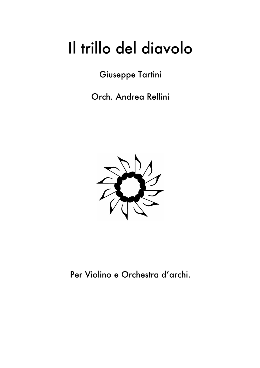 Book cover for Il Trillo Del Diavolo - Devil's Trill Sonata- by Giuseppe Tartini arranged for String Orchestra