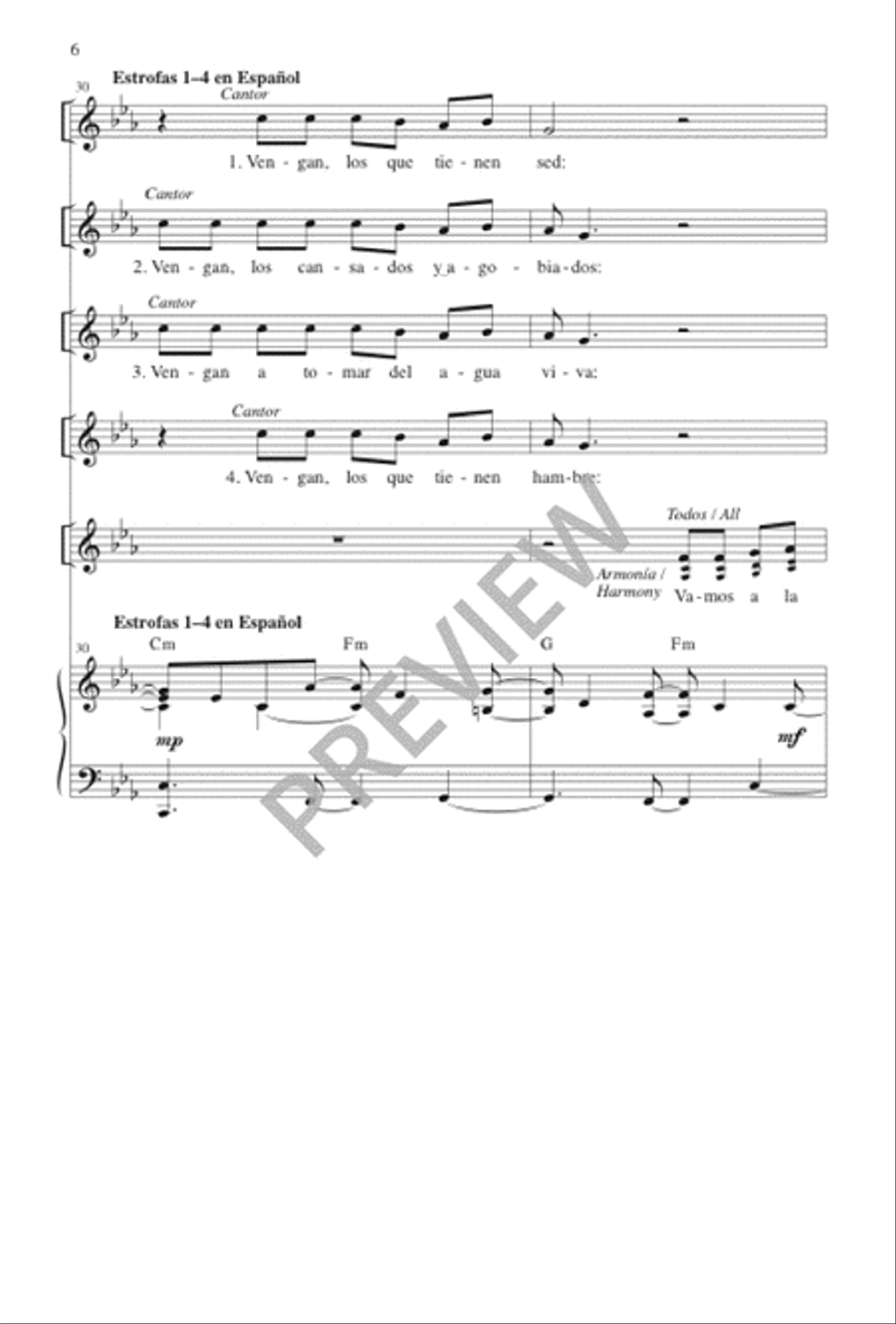 Qué Alegría Cuando Me Dijeron / I Rejoiced When I Heard Them Say 3-Part scores gallery preview page 6