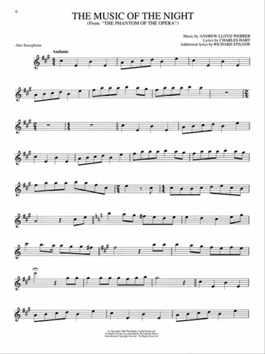 The Phantom of the Opera Alto Saxophone scores gallery preview page 3