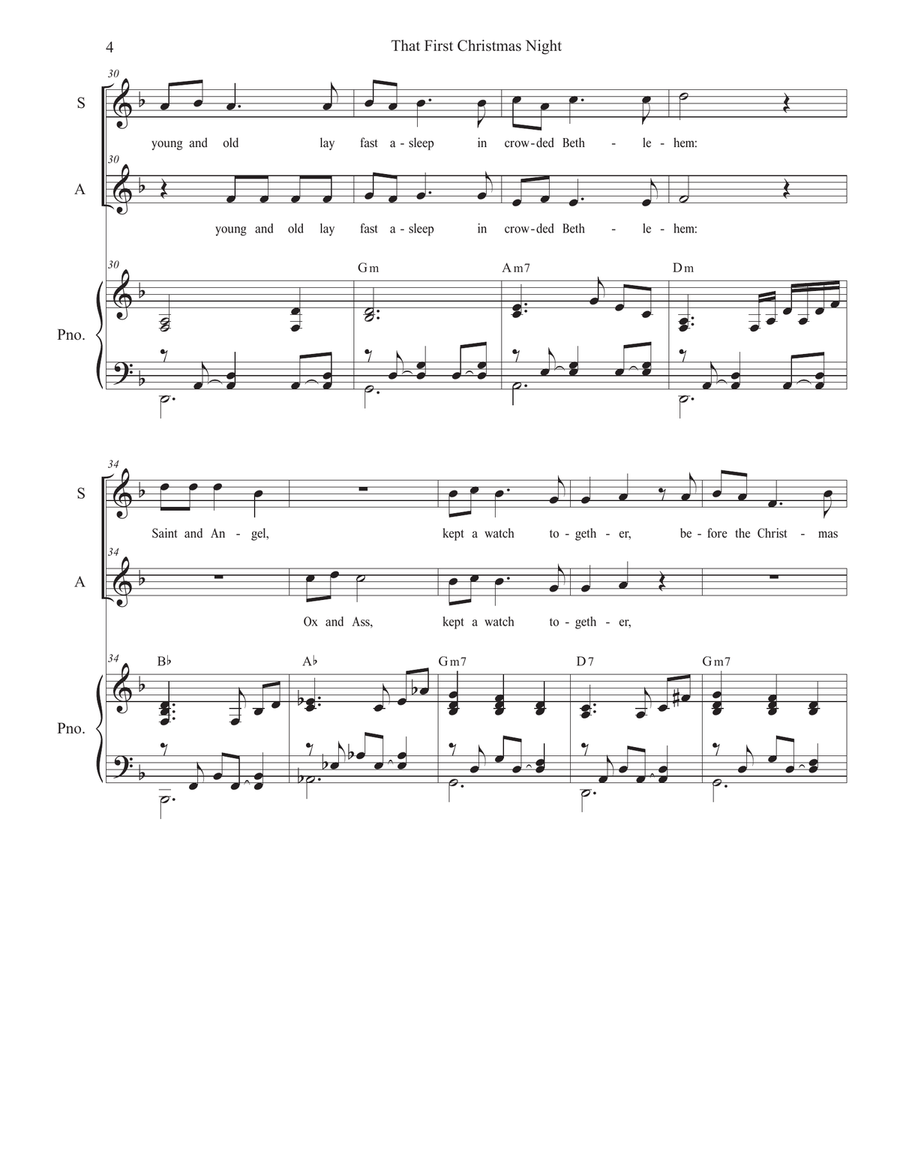 That First Christmas Night (Duet for Soprano and Alto solo) Alto Voice scores gallery preview page 4