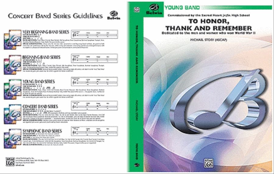 To Honor, Thank and Remember Concert Band scores gallery preview page 1