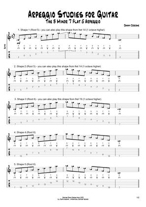 Arpeggio Studies for Guitar - The B Minor 7 Flat 5 Arpeggio