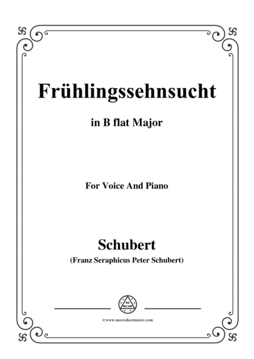 Schubert-Frühlingssehnsucht,in B flat Major,for Voice&Piano image number null